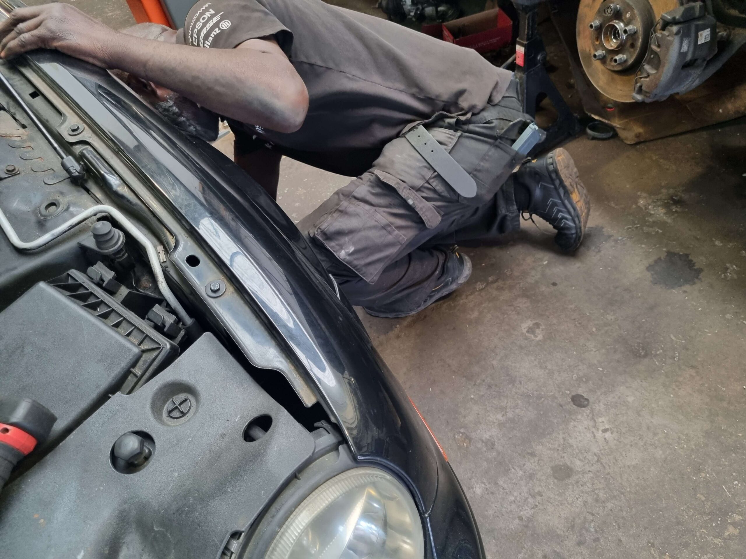 Car repair in progress at MB Autos Hockley Birmingham
