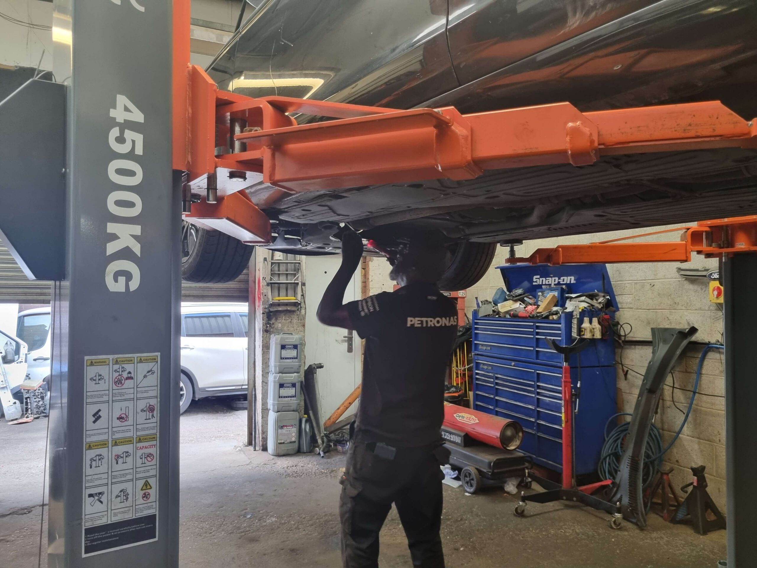 Suspension repair in progress at MB Autos Hockley Birmingham